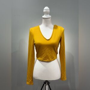 CLEARANCE! Gold Boutique Hooded Crop Top Size L NWT